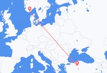 Lennot Kristiansandista Ankaraan