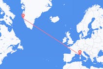 出发地 法国从 卡尔维目的地 格陵兰瑪尼特索克的航班