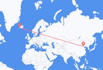 中国の北京からから、アイスランドのレイキャビクまでのフライト