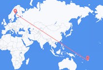 Flyreiser fra Nadi, Fiji til Umeå, Sverige