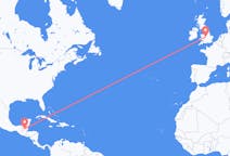 Flights from Flores, Guatemala to Birmingham, England