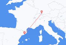Flyg från Friedrichshafen, Tyskland till Barcelona, Spanien
