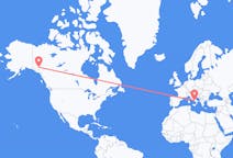 Flyreiser fra Whitehorse, Canada til Napoli, Italia