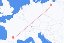 Flyg från Bydgoszcz, Polen till Toulouse, Frankrike