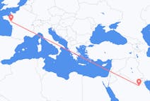 Flyrejser fra Qaisumah, Saudi-Arabien til Nantes, Frankrig