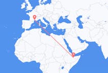 Flyg från Hargeisa, Somalia till Montpellier, Somalia