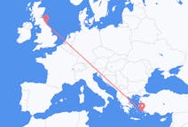 Flights from Kalymnos, Greece to Newcastle upon Tyne, the United Kingdom