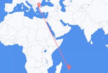 Vluchten van Mauritius Eiland, Mauritius naar Kanakkale, Turkije