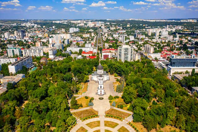 Beautiful summer view of centre Chisinau.