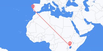 Flyg från Uganda till Portugal