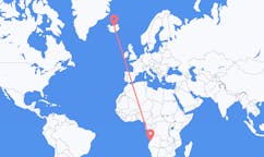 Flyreiser fra Catumbela, Angola til Akureyri, Island