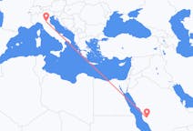 Flyreiser fra Ta if, Saudi-Arabia til Bologna, Italia