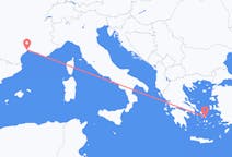 Vluchten van Montpellier naar Mykonos