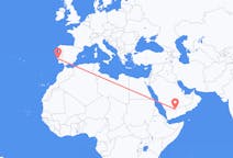 Flyreiser fra Sharurah, Saudi-Arabia til Lisboa, Portugal
