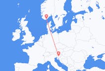 Flights from Kristiansand to Ljubljana