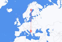 Loty z Tirana, Albania do Umea, Szwecja