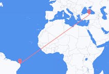 Flyreiser fra Natal, Brasil til Karamustafapasa, Tyrkia