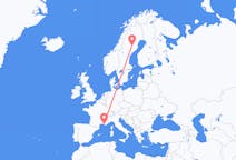 Voli da Lycksele, Svezia a Marsiglia, Francia
