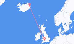 Flights from the city of Bristol, England to the city of Egilssta?ir, Iceland