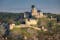 Trenčín (Trencin) Castle is a castle above the town of Trencin in western Slovakia. Spring nature, flowering trees, medieval castle