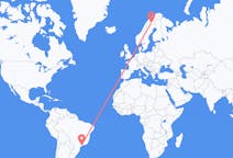 Vluchten van São Paulo, Brazilië naar Kiruna, Zweden