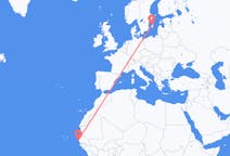 Loty z Dakar, Senegal z Visby (Dania), Szwecja