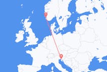Flyreiser fra Stavanger, Norge til Trieste, Italia