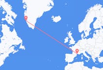 Flyrejser fra Nuuk til Montpellier