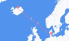 デンマークのセナボルグから、アイスランドのアークレイリ行きフライト