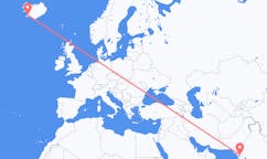 航班从印度坎德拉市到雷克雅维克市，冰岛塞尔