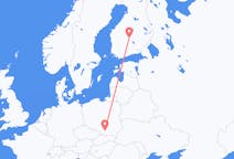 Flights from Kraków in Poland to Jyväskylä in Finland