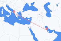 Vluchten van Dammam, Saoedi-Arabië naar Korfoe, Griekenland