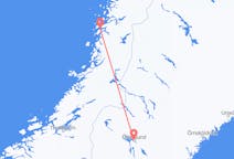 Vluchten van Sandnessjøen naar Östersund