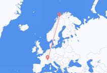Loty z Bardufossa w Norwegii do Genewy w Szwajcarii