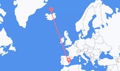Vols de Grimsey, Islande pour Murcie, Espagne
