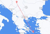 ギリシャのミコノス島から、セルビアのクラリエボまでのフライト