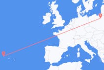 Flights from Szymany, Szczytno County, Poland to Flores Island, Portugal