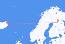 Loty z Kuusamo, Finlandia do Egilsstaðir, Islandia