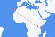 Flyg från Dar es-Salaam till Lanzarote