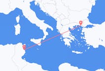 出发地 突尼斯出发地 莫纳斯提尔目的地 希腊亞歷山德魯波利斯的航班