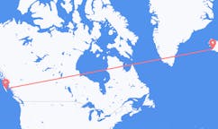 Flyrejser fra Sandspyd, Canada til Reykjavik, Island