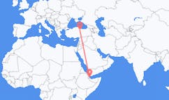 Flyreiser fra Balbala, Djibouti til Tokat, Tyrkia