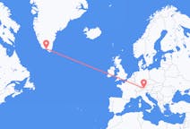 出发地 格陵兰出发地 卡科尔托克目的地 奥地利因斯布鲁克的航班