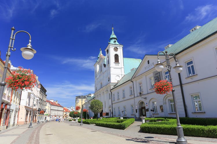 Photo of the historical center in Rzeszow, Poland.