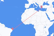Flights from João Pessoa, Paraíba, Brazil to Santorini, Greece
