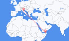Flyreiser fra Bosaso, Somalia til Perugia, Italia