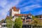 photo of Thun Castle . Switzerland travel and landmarks. Famous Thun lake and Thun town with medieval castle popular tourist destination.