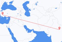 出发地 印度坎普尔目的地 土耳其代尼茲利的航班