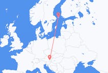 Flug frá Maríuhöfn, Álandseyjum til Graz, Austurríki