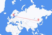 Flyreiser fra Daqing, Kina til Stockholm, Sverige